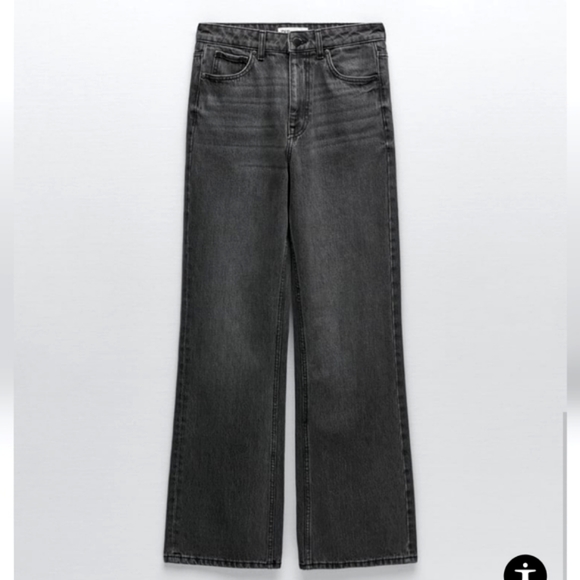 Zara Wide Leg Jeans Gray - Picture 2 of 14